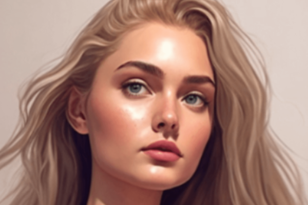 An AI-generated drawing of AI's depiction of the perfect female body