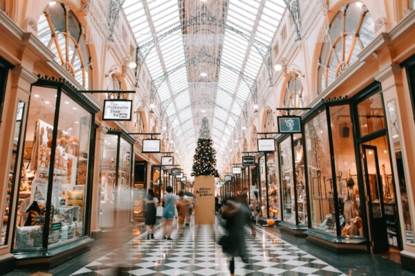 Person walking inside mall