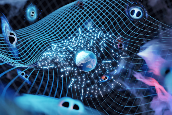 Artist's impression of a pulsar timing array.