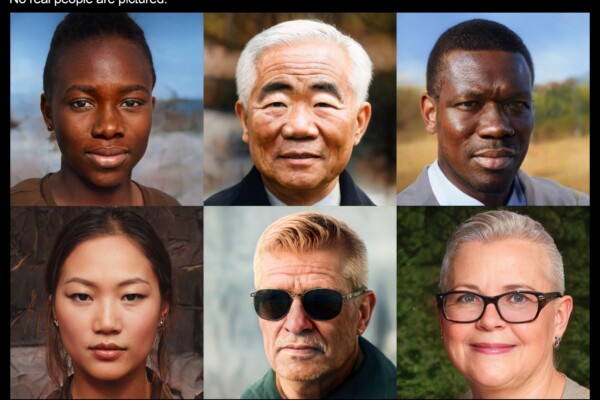 AI generated pictures on a computer screen