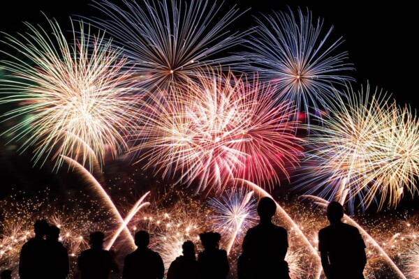 People watching fireworks
