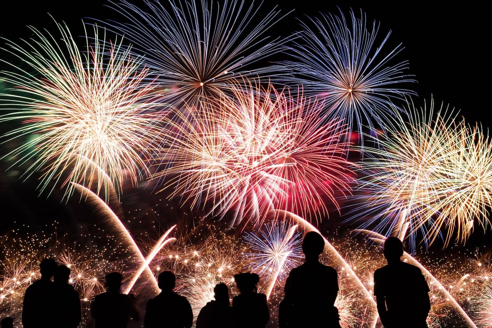 People watching fireworks