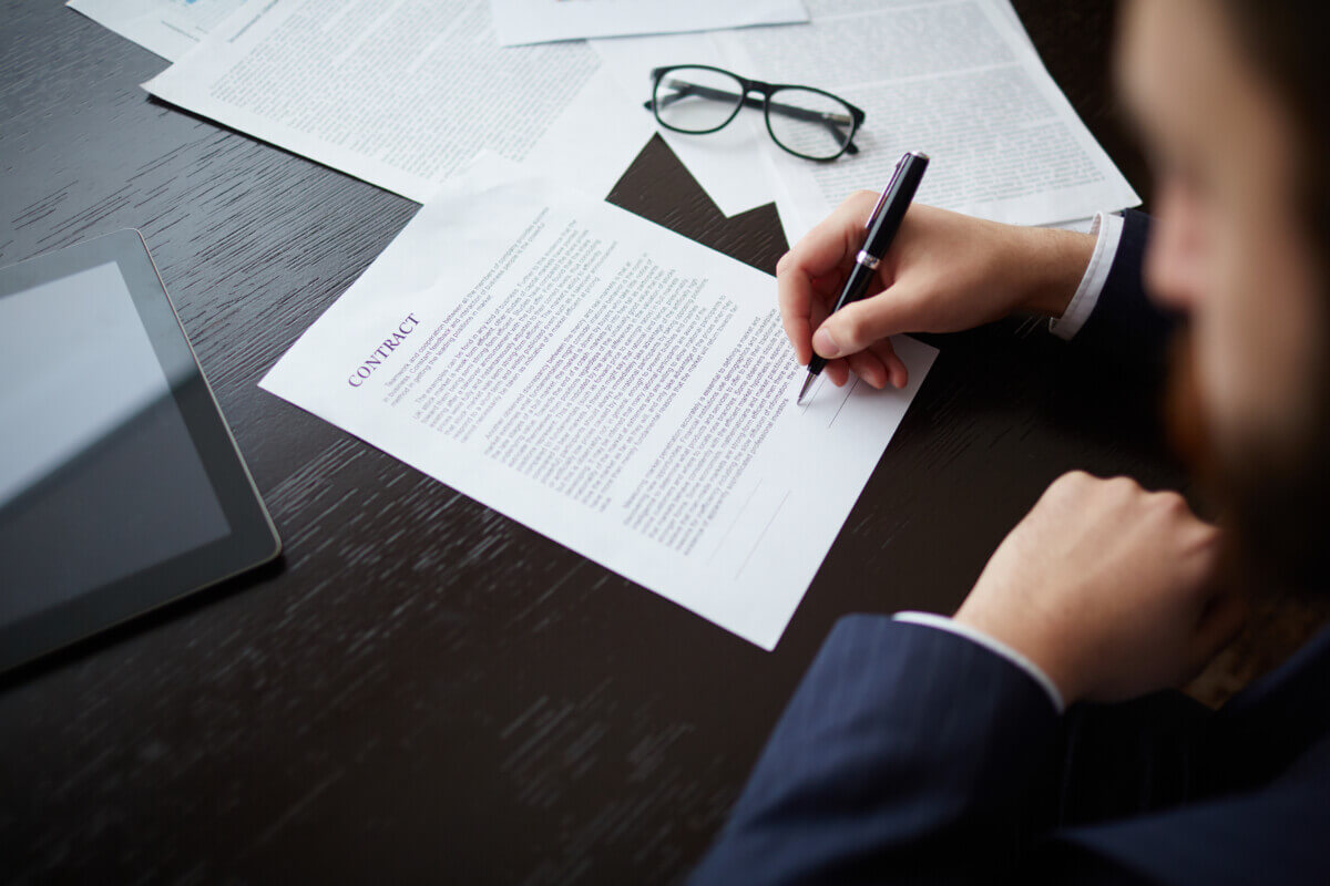 Signing contract