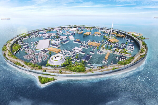 Concept for a floating city by Japanese designers.