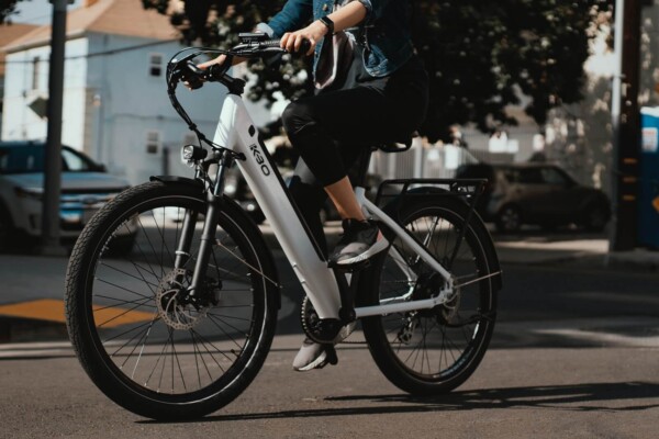 Someone riding an electric bike