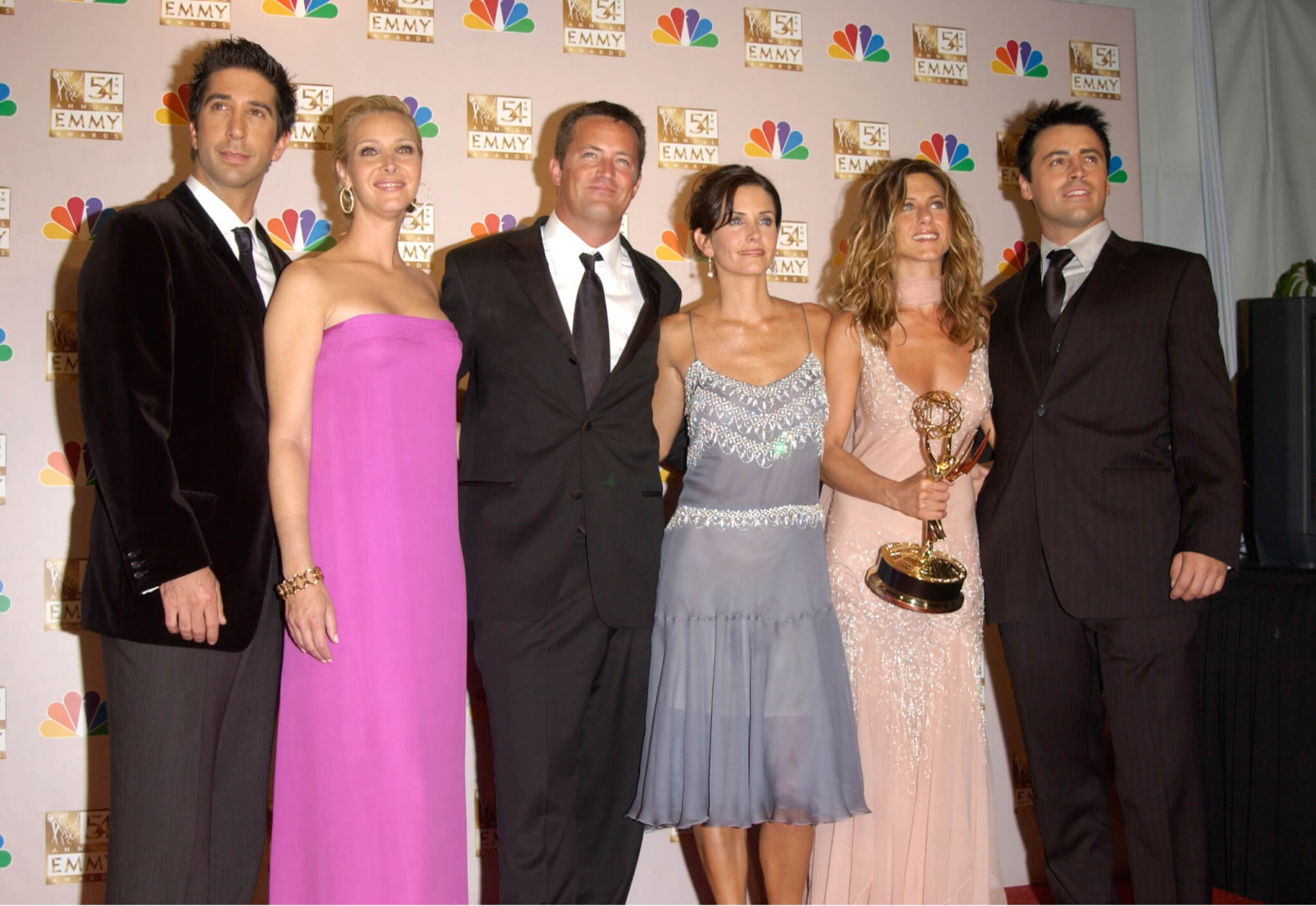 The cast of "Friends" at the 2002 Emmy Awards