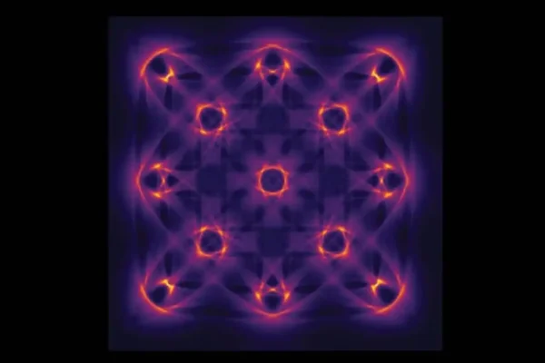 A team of researchers in Sweden have developed open-source, freely available software that will pave the way for new discoveries and accelerate quantum research significantly. The image shows the local density of current-carrying particles in a mesoscopic vortex lattice in a small mesoscopic superconductor. Illustration: Patric Holmwall