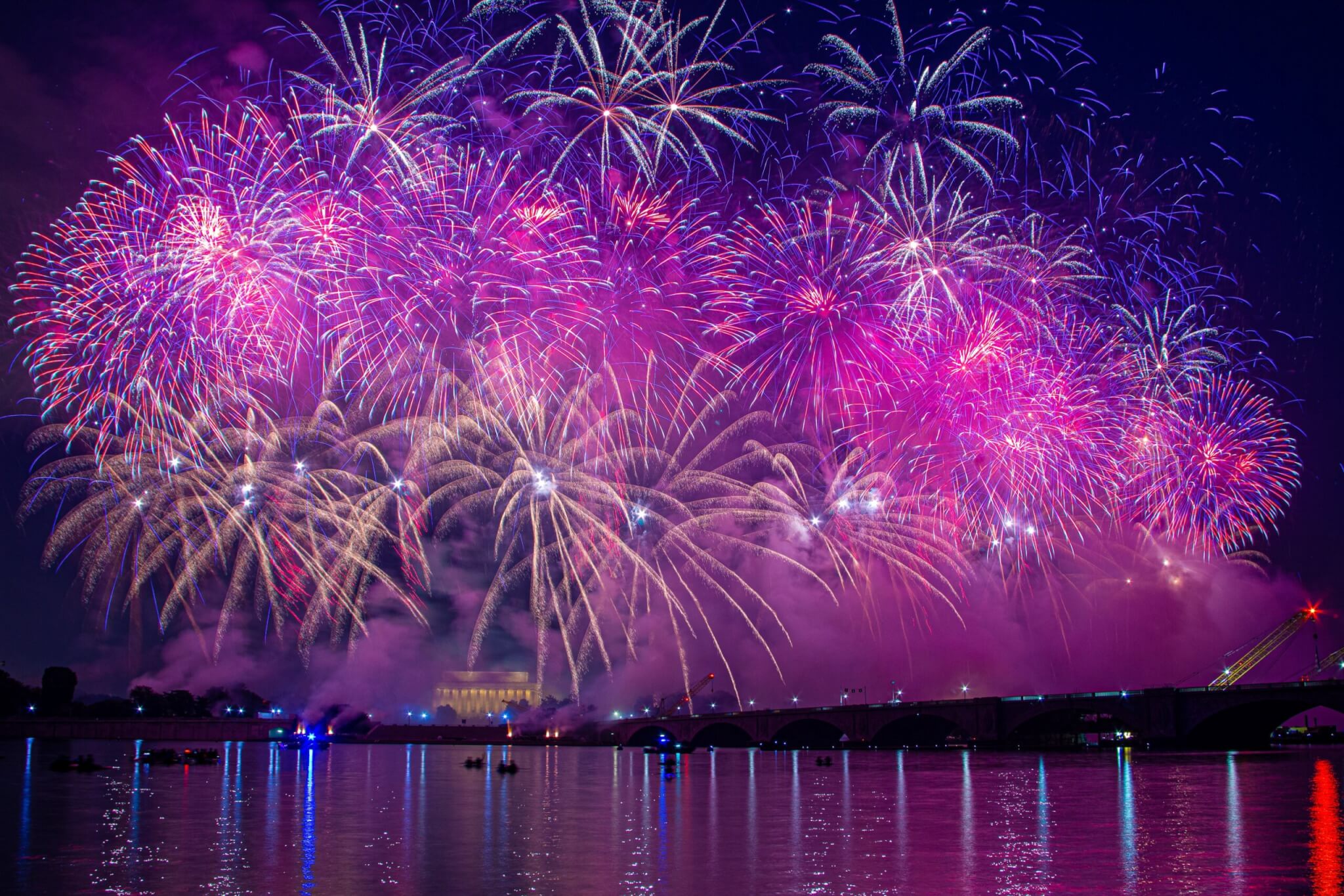 Firework show in Washington, D.C. over the National Mall