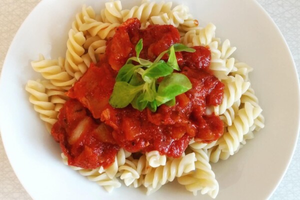 Pasta With Sauce on the Plate