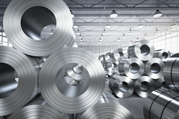 rolls of steel sheets