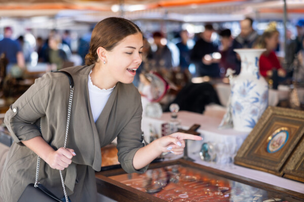 woman at flea market