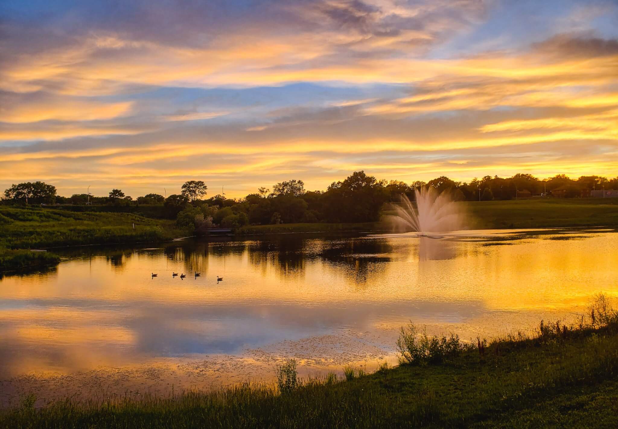 Sunset over La Vista's Central Park