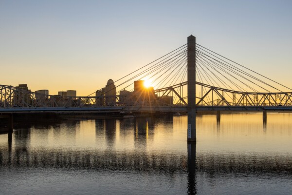 Sunset over the Ohio River in Louisville