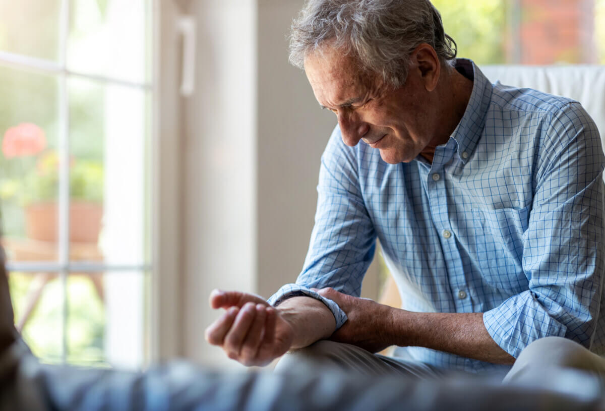 Man with arthritis in pain