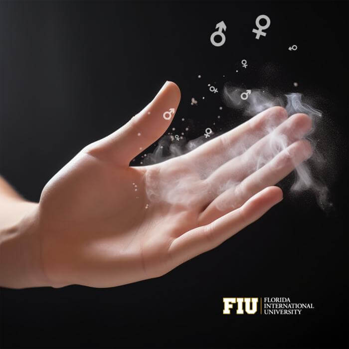 hand with male and female symbols