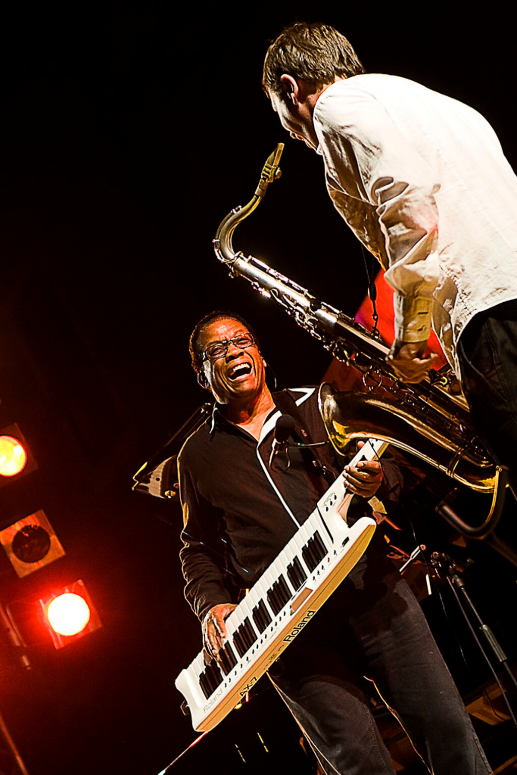 Herbie Hancock on the keyboard