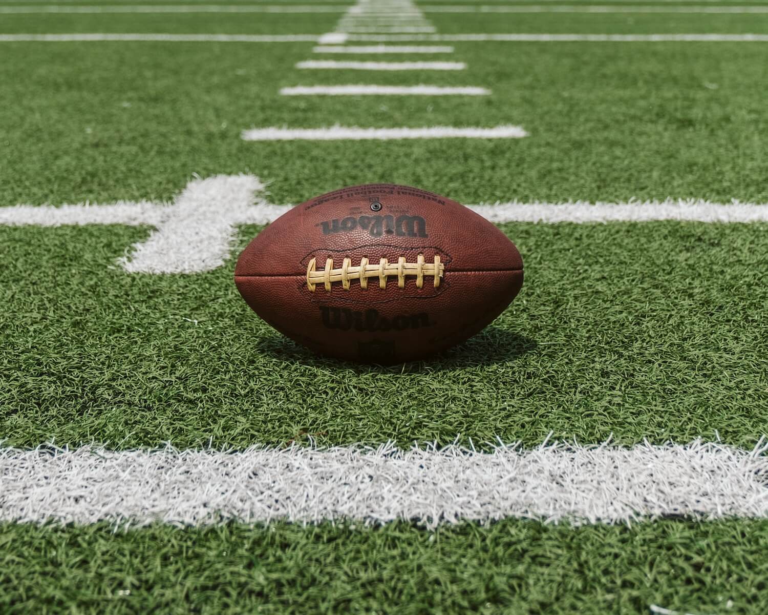 Wilson football on the football field