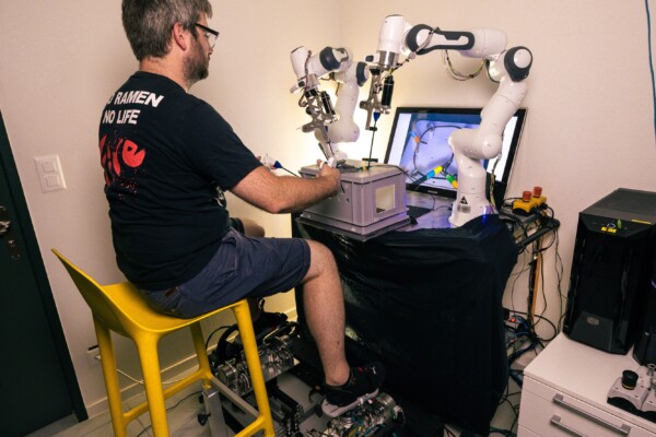 Robotic surgical device using surgeon's feet