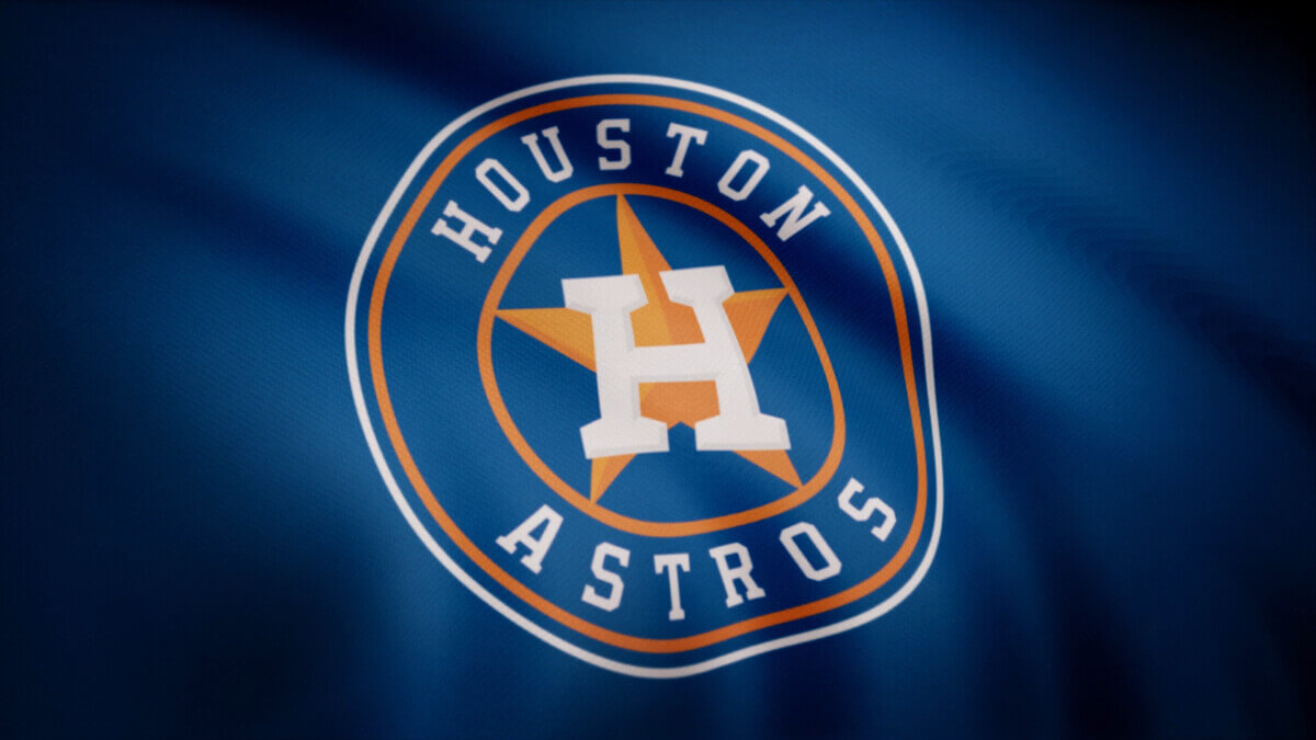 Waving Houston Astros flag
