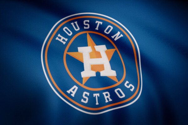Waving Houston Astros flag
