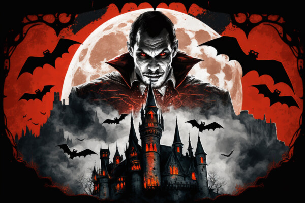 Dracula and a haunted castle