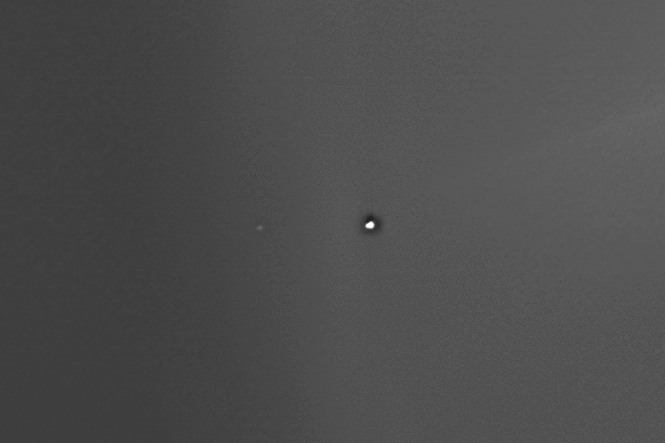 Earth and Moon seen by Mars Express.