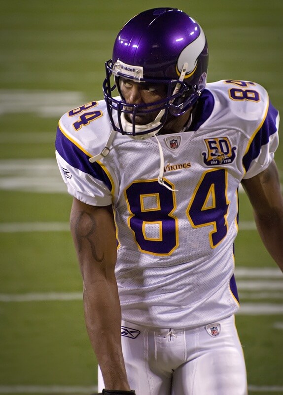 Randy Moss in his Vikings 84 jersey