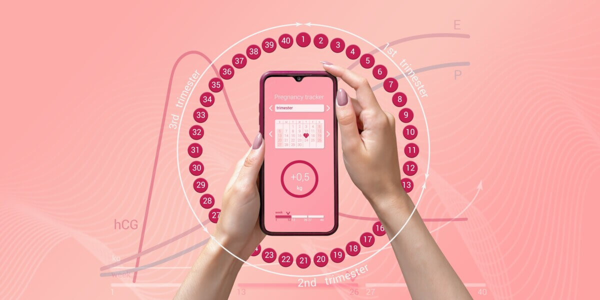 Period tracker mobile app graphic