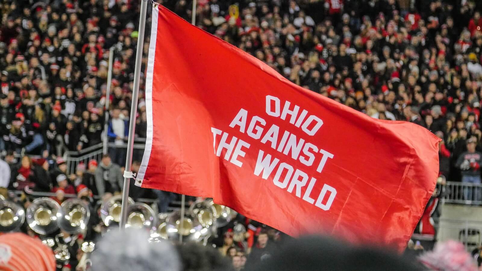 Fan flag at a Buckeyes game