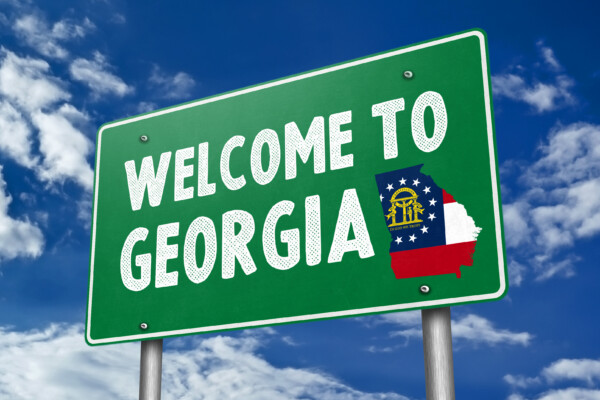 Welcome to Georgia - traffic sign illustration