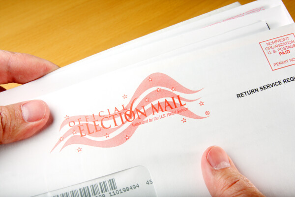 Voter receiving ballot through mail
