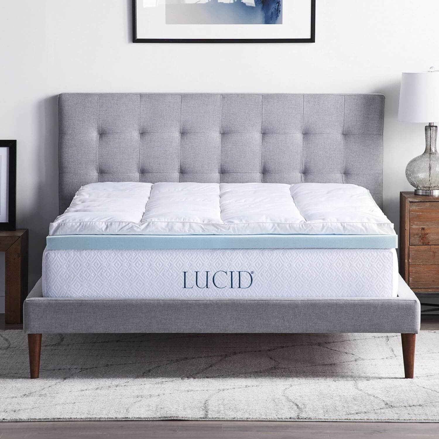 Lucid Down Alternative and Gel Memory Foam Mattress Topper