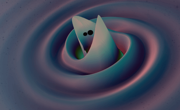 Ripples in the spacetime around a merging binary black-hole system from a numerical relativity simulation