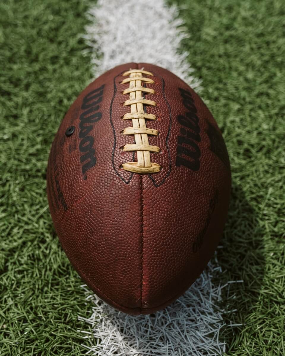 Football on a turf field