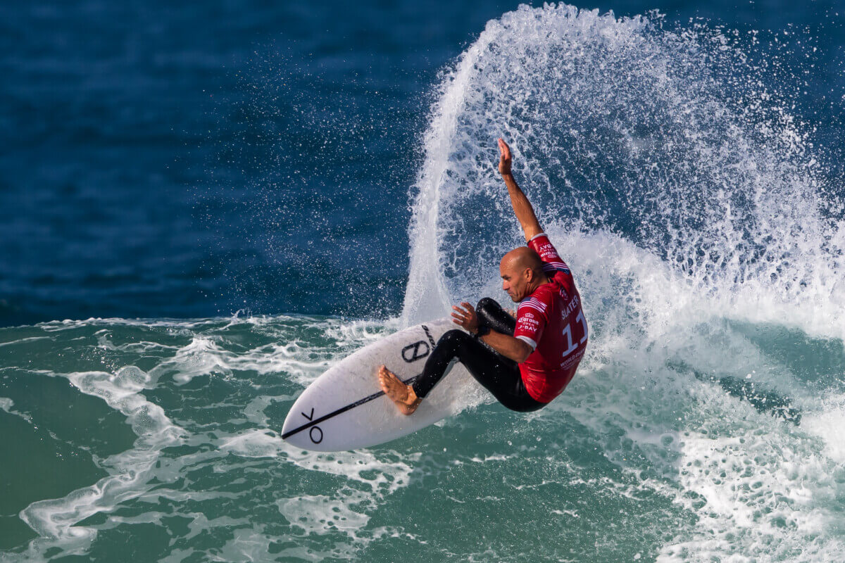 Kelly Slater competing  at the Corona Open J-Bay at Supertubes