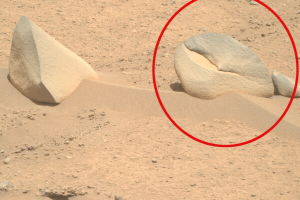 Mars rocks in the shape of a shark fin