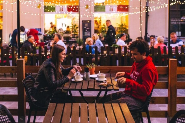 Two people on a first date