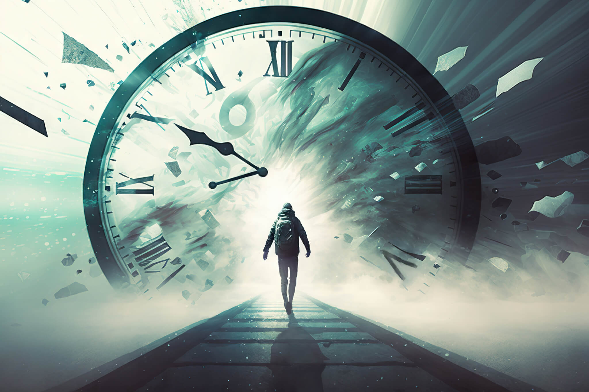 Time travel concept, time traveler