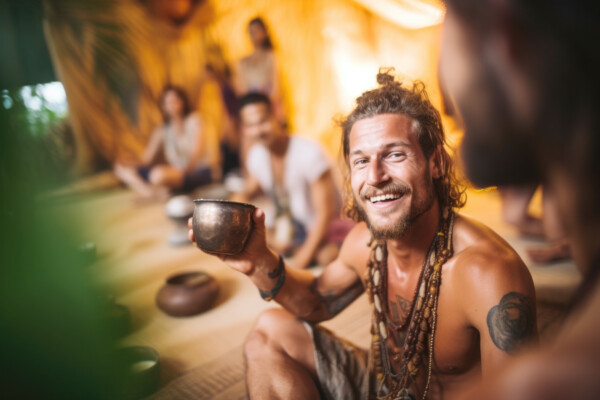 Ayahuasca drinking ceremony