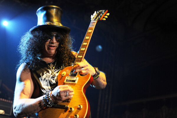 Guns N' Roses' guitarist Slash performing in 2013