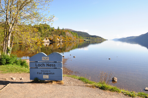 View of Loch Ness from the bank of Fort Augustus. Scotland.
