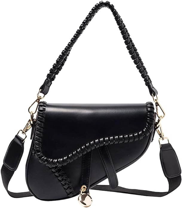 PURFANREE Women Trendy Saddle Shoulder Bag Clutch Purse 