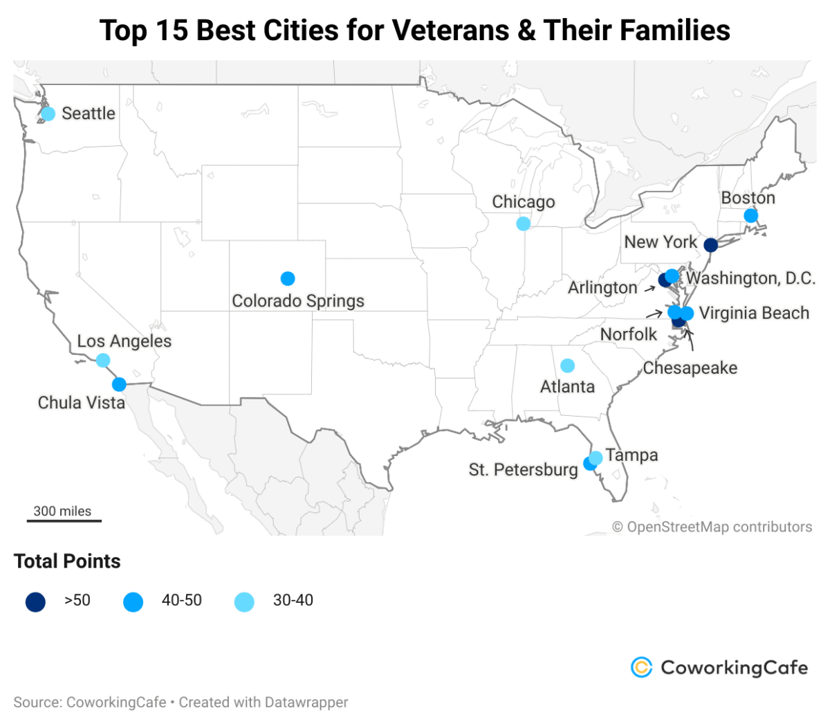 Veterans best cities map