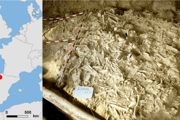 burial deposit before being excavated in north-central Iberia