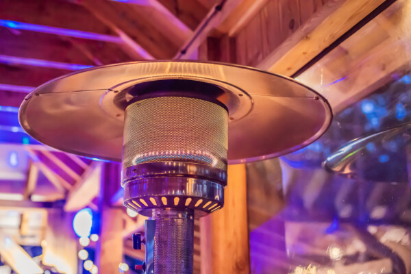 An outdoor patio heater