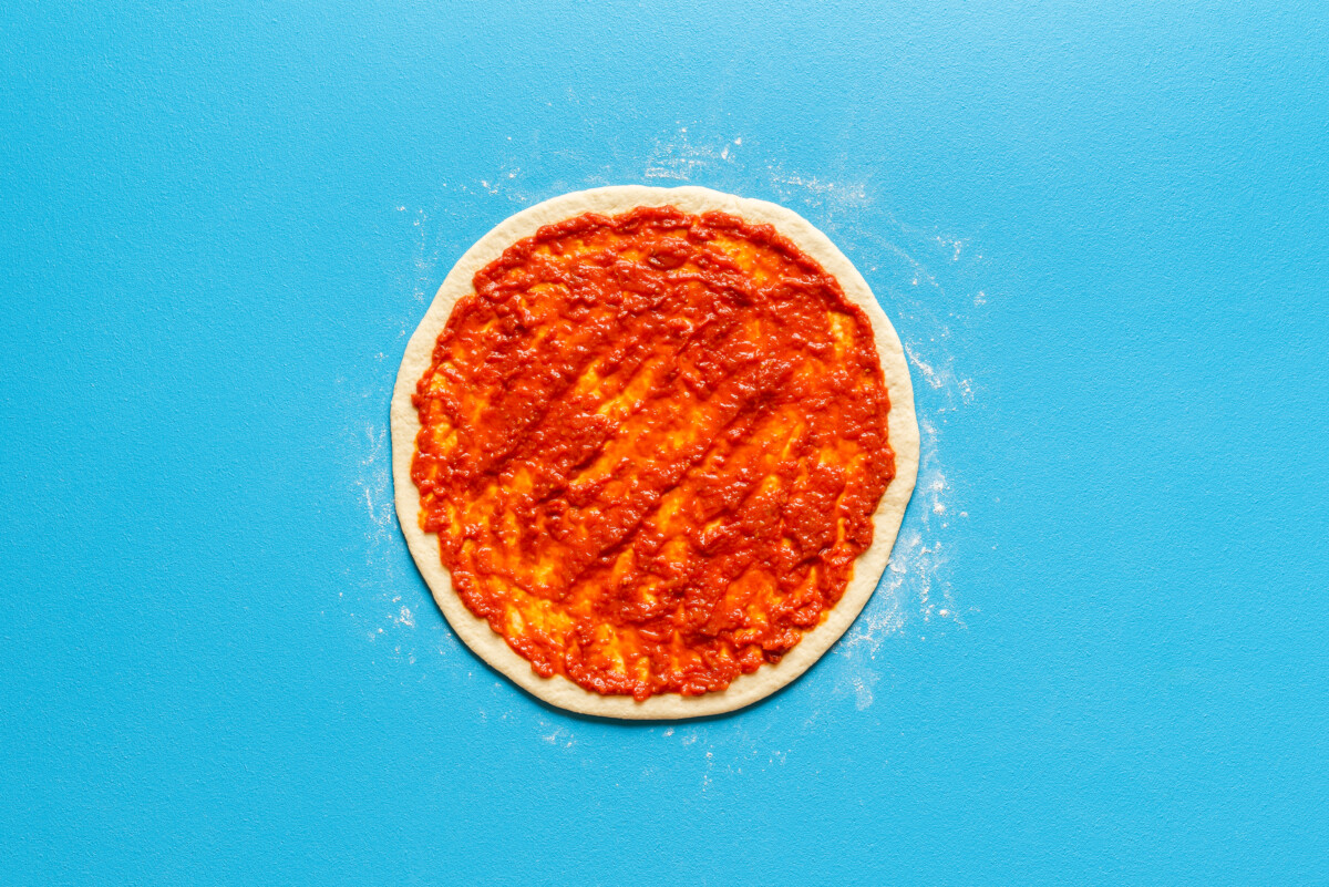 Pizza dough and sauce