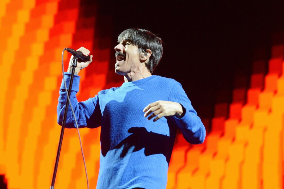 Red Hot Chili Peppers’ lead signer, Anthony Kiedis performing in 2023