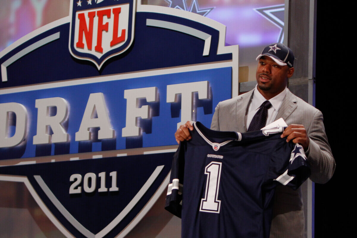 Tyron Smith is introduced as the ninth pick to the Dallas Cowboys at the NFL Draft 2011