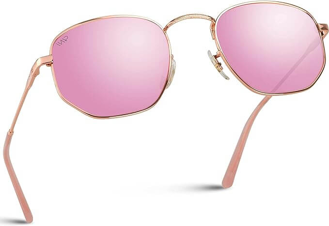 WearMe Pro Polarized Rounded Hexagon Retro Sunglasses