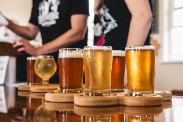 clear drinking glass with beer